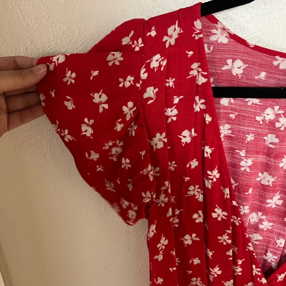 Ava & Viv Red Floral Midi Dress - Picture 4 of 4
